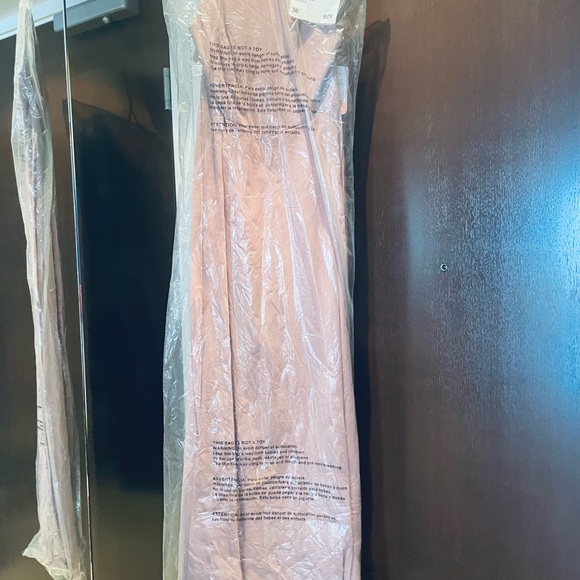 Dusty Rose Dessy Sleeveless Halter Chiffon Maxi Dress - Picture 3 of 4